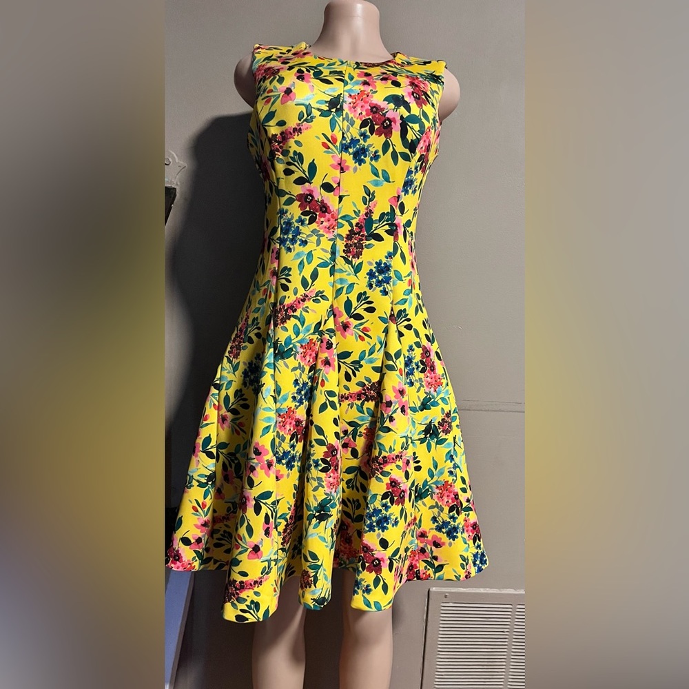 Calvin Klein Vibrant Floral Midi Dress